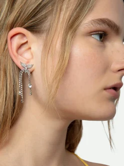 New Zadig & Voltaire Rock Node Earrings Shinysilver